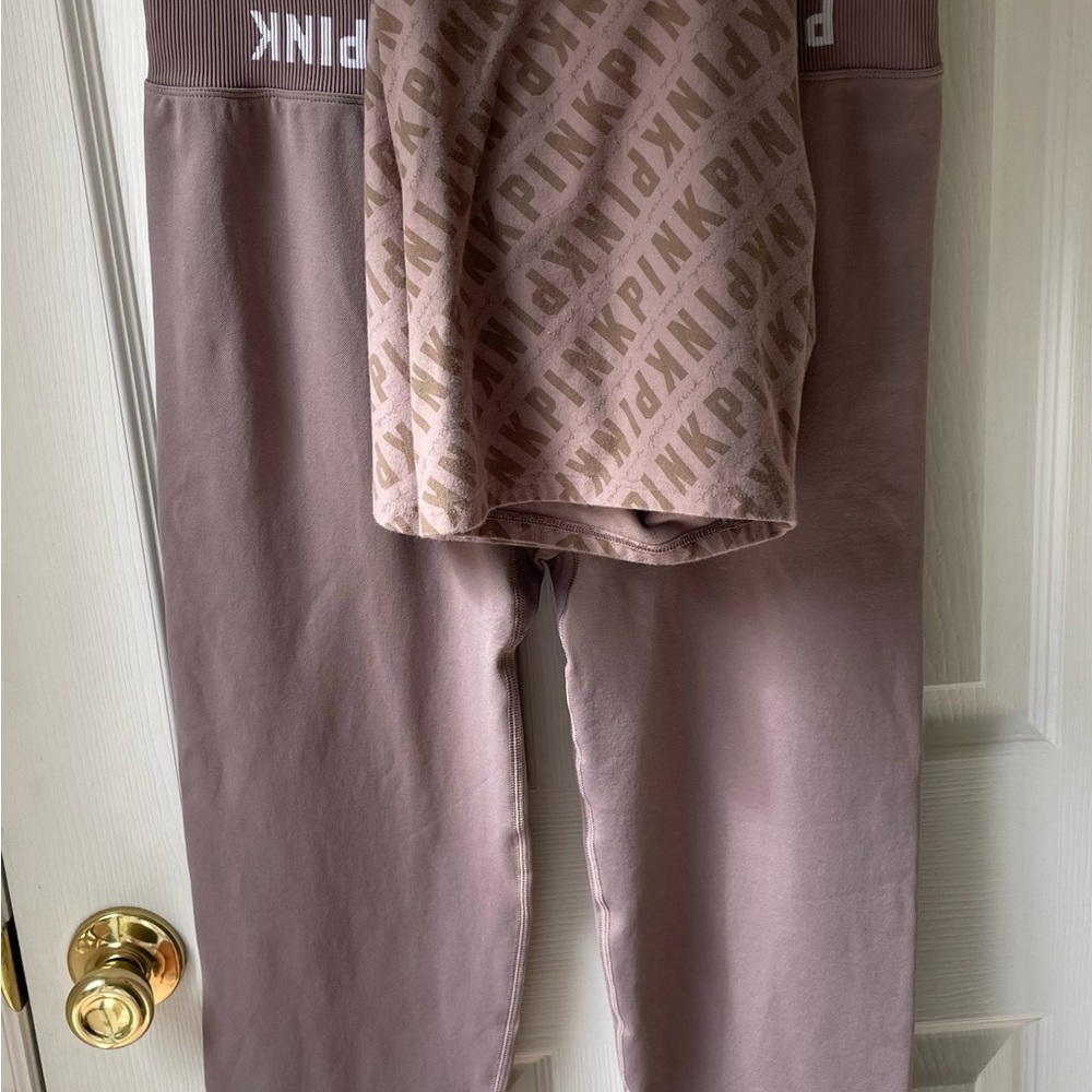 NWT Bundle of VS Pink Logo Leggings + Bike Shorts